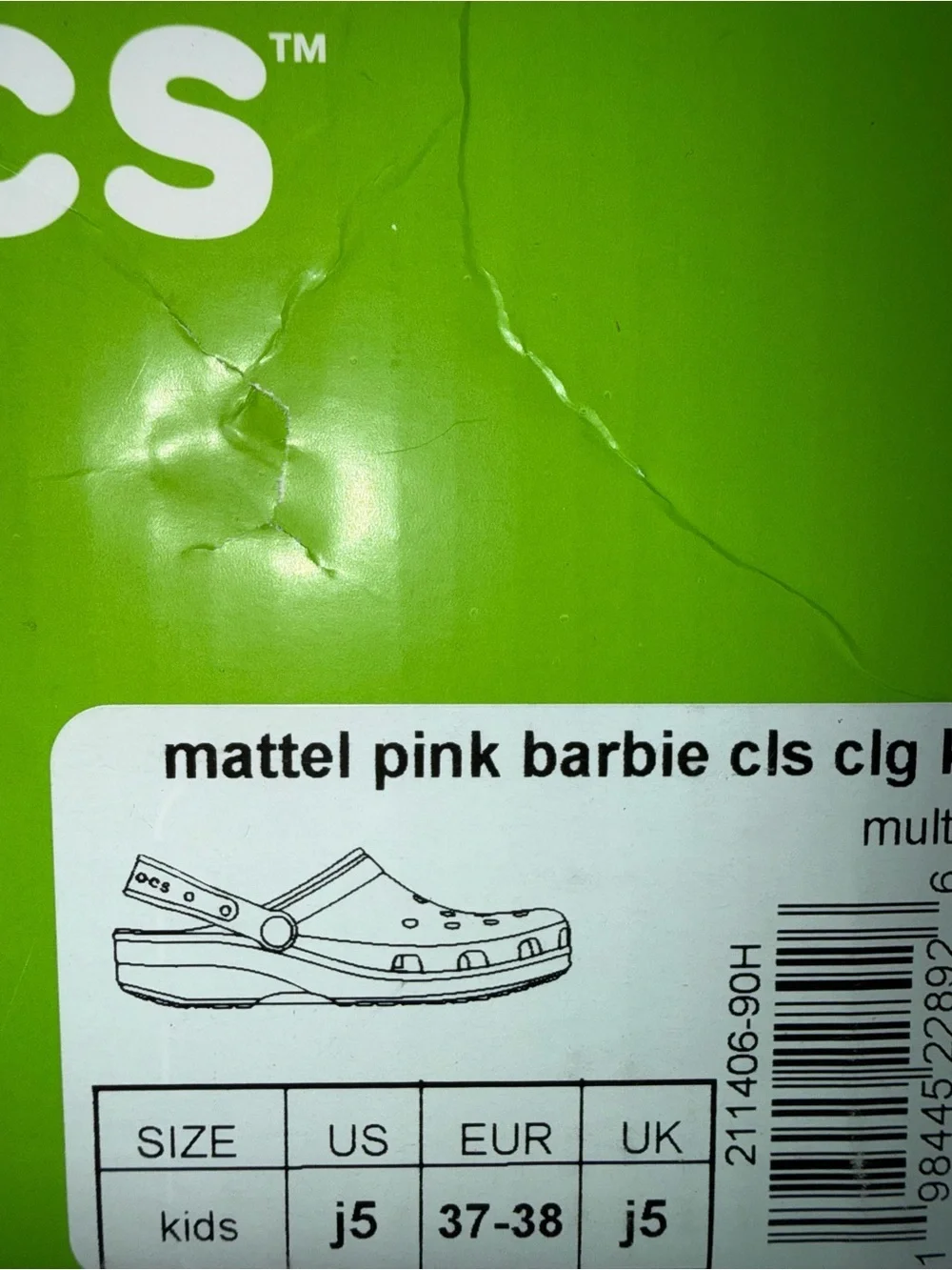 🩷 NWT! CROCS Barbie Clog Sandals with Charms Size Womens 7-7.5 /Youth 5
